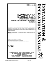 Vicon I-Onyx MP-955DN Installation & Operation Manual