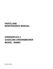 TEXTRON GREENSPLEX II 898865 Maintenance Manual
