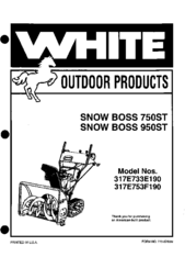 White Snow boss 750ST User Manual