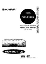 Sharp VC-A230X Operation Manual
