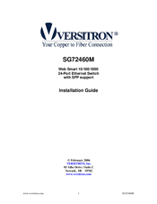 Versitron SG72460M Installation Manual