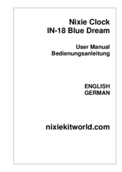 Nixie Clock IN-18 Blue Dream User Manual