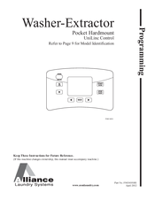 Alliance Laundry Systems UWL045T3V Programming Manual