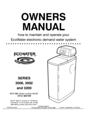 EcoWater 3000 Series Owner's Manual