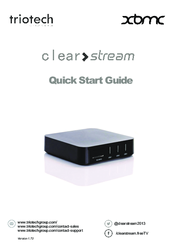 Triotech XBMC Clearstream Quick Start Manual