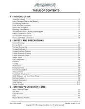 Winnebago Aspect Operator's Manual