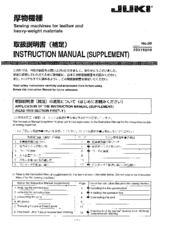 JUKI PLW Series Instruction Manual