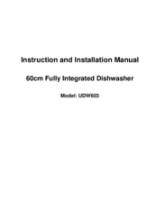Haier UDW603 Instruction And Installation Manual