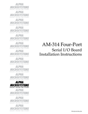 Alpha Microsystems AM-314 Installation Instructions Manual