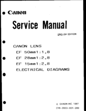 Canon EF 15mm1:2.8 Service Manual