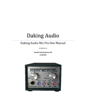Daking Audio Mic Pre One Manual Manual