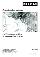 Miele W 5800 HomeCare XL Operating Instructions Manual
