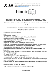 Xtim bionicbird Instruction Manual
