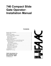 Faac 746 Installation Manual