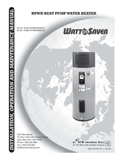 Watter Saver HPWH500BAOC Installation, Operation And Maintanance Manual