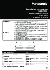 Panasonic KY-C227B Installation Instructions