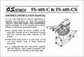 O.S. engine FS-40S-CX Owner's Instruction Manual