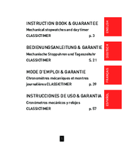 Hanhart CLASSICTIMER Instruction Book & Guarantee