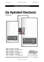 Zip Hydroboil 203062 Installation And Operating Instructions Manual