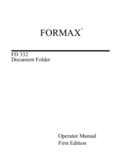 Formax FD 332 Operator's Manual