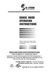 K-Star 3388C Operating Instructions Manual