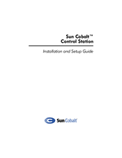 Sun Cobalt Control Station Installation And Setup Manual