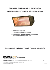 Varma WR2000 Operating Instructions Manual