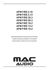 MAC Audio APM FIRE 10.2 Owner's Manual