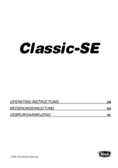 Koch Classic-SE Operating Instructions Manual