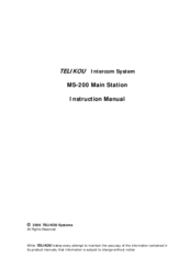 Telikou MS-200 Instruction Manual