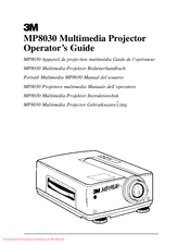3M Multimedia Projector MP8030 Operator's Manual