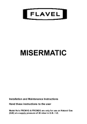 Flavel Misermatic FRCM1G Installation And Maintenance Instructions Manual