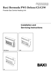 Baxi Bermuda PW5 Deluxe Installation And Servicing Instructions