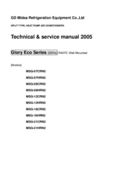 GD Midea Refrigeration Equipment MSG-21HRN2 Technical & Service Manual