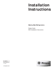 Monogram zis480nh Installation Instructions Manual