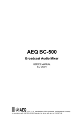 AEQ BC-500 User Manual
