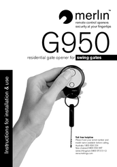 Merlin G950 Instructions For Installation & Use