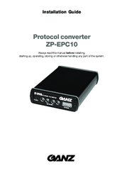 GANZ ZP-EPC10 Installation Manual