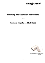 Videotronic SN-15AH PPHS Mounting And Operation Instructions