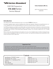 Vertex Standard VX-230 Series Service Manual