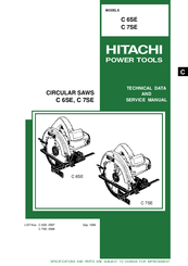 Hitachi C 6SE Technical Data And Service Manual
