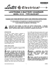 Lester LESTRONIC II 13110 Safety And Operating Instructions Manual
