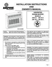 Empire SR-18-3 Installation Instructions And Owner's Manual