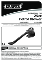 Draper BP25 Instructions Manual