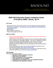 Bavsound BMW E38 Installation Instructions Manual
