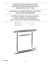 Whirlpool W10741197A Installation Instructions Manual