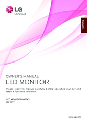 LG 19EB13T Owner's Manual