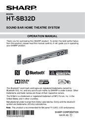 Sharp HT-SB32D Operation Manual