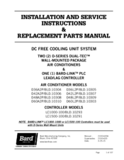 Bard D36A2P/BLD.10304 Installation And Service Instructions Manual