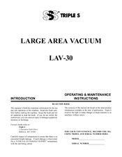 Triple S LAV-30 Operating & Maintenance Instructions